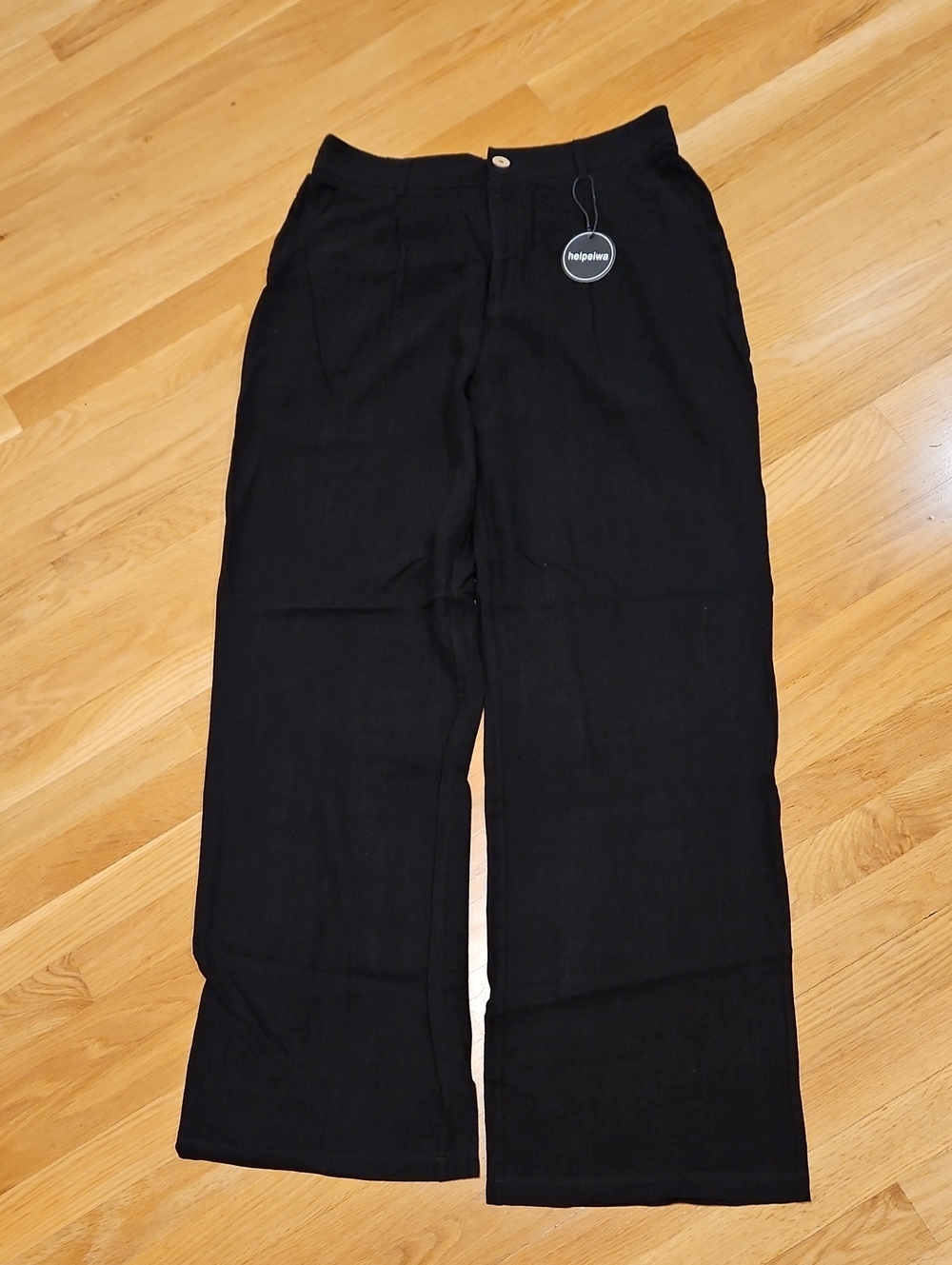 Women’s Black Wide-Leg Linen Pant